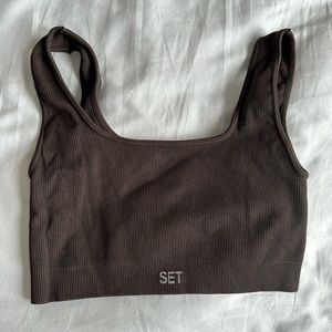 Set Active Sculptflex Box Cut Bra - Espresso